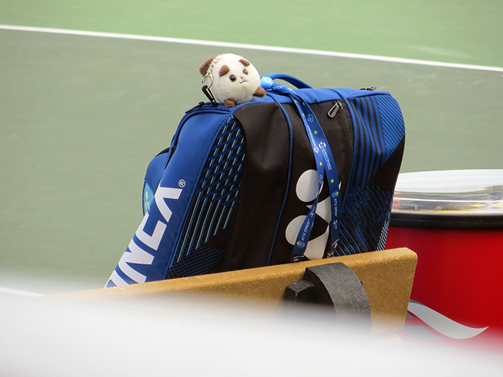 Wang Xiyu's racket bag at the ATX Open.